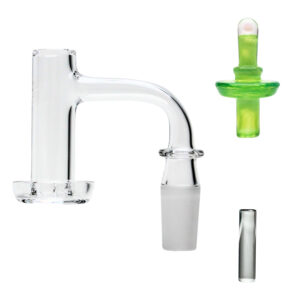 Roots Glass Full Weld Mini Control Tower Kit: mini control tower with a full color opal control tower top cap and a quartz pillar