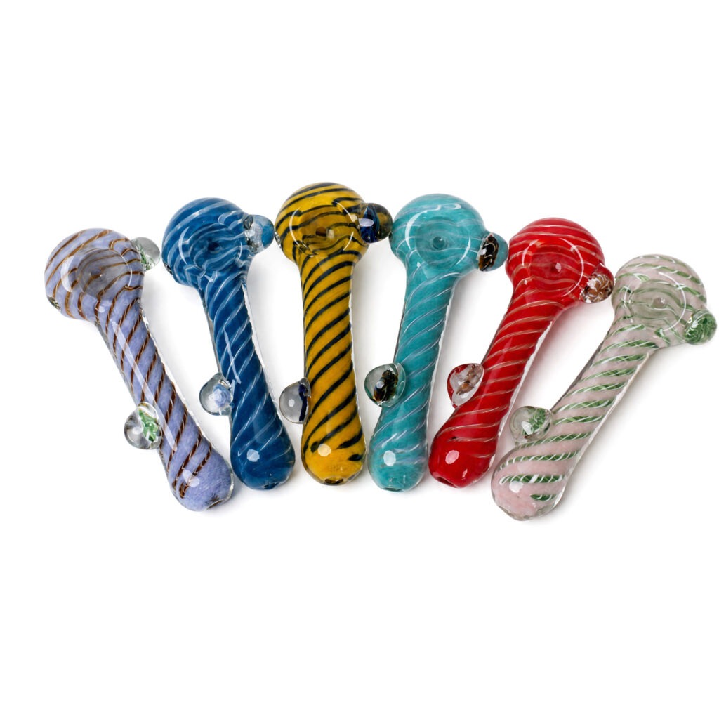 4″ Full Color Ribbon Swirl w/ Wart Hand Pipe