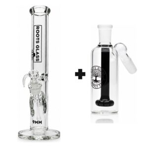 Roots Glass 9mm Straight Bong Kit - 14